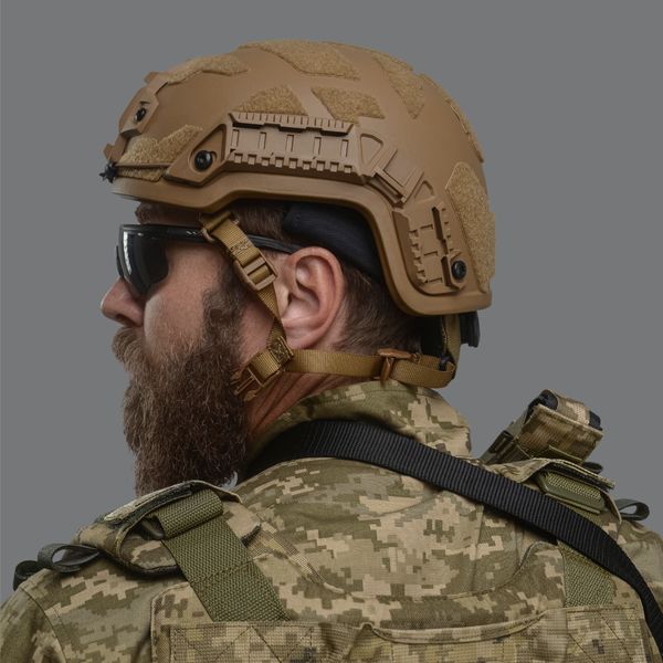 Тактический кевларовый шлем ARCH Helmet (ECH) (M) с вырезом под активные наушники. Производитель: Дания. - Койот 300609 фото