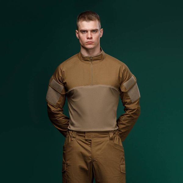 Тактична сорочка Ukrarmor Core Combat Shirt, довгий рукав, комбіновані матеріали. L. Койот UM.071.0050 фото