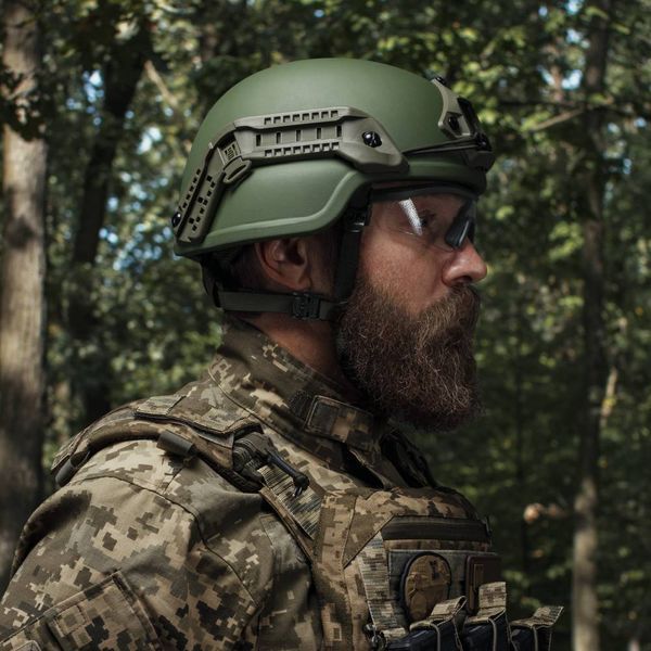 Кевларовий шолом UARMS TOR (додатковий захист вух та скроні). Колір Олива. Розмір L UM.020.0032 фото