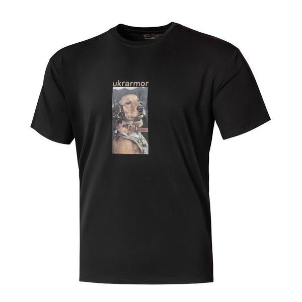 Футболка чоловіча Ukrarmor Basic Military T-Shirt. Battle Pup. Розмір S. Чорний UM.076.0175 фото