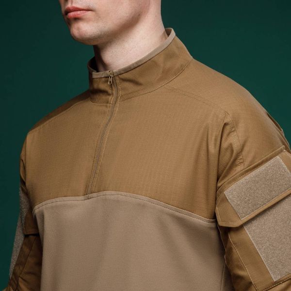 Тактическая рубашка Ukrarmor Core Combat Shirt, длинный рукав, комбинированные материалы. S. Койот UM.071.0052 фото