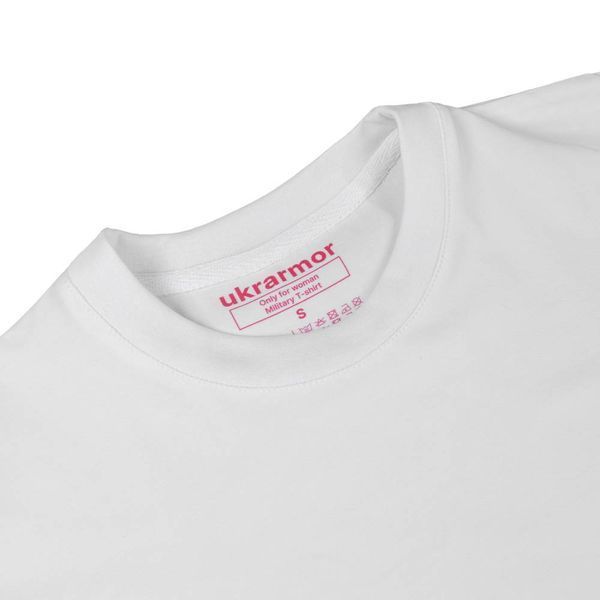 Жіноча футболка з логотипом Ukrarmor Only for women. Розмір S. Білий UM.076.0005 фото