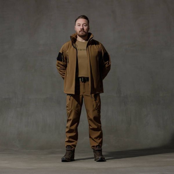 Комплект одягу Ukrarmor Softshell Hawk Jacket & Pants. Захист від вітру та вологи. M/Long. Койот US.156.0076 фото