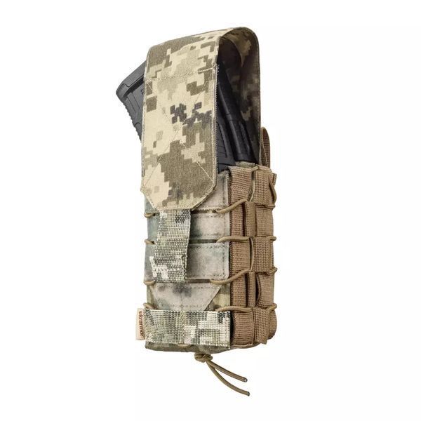 Двойной закрытый подсумок с клапаном под магазины АК/АR/РПК-74. Пиксель (мм-14) UM.031.0023 фото